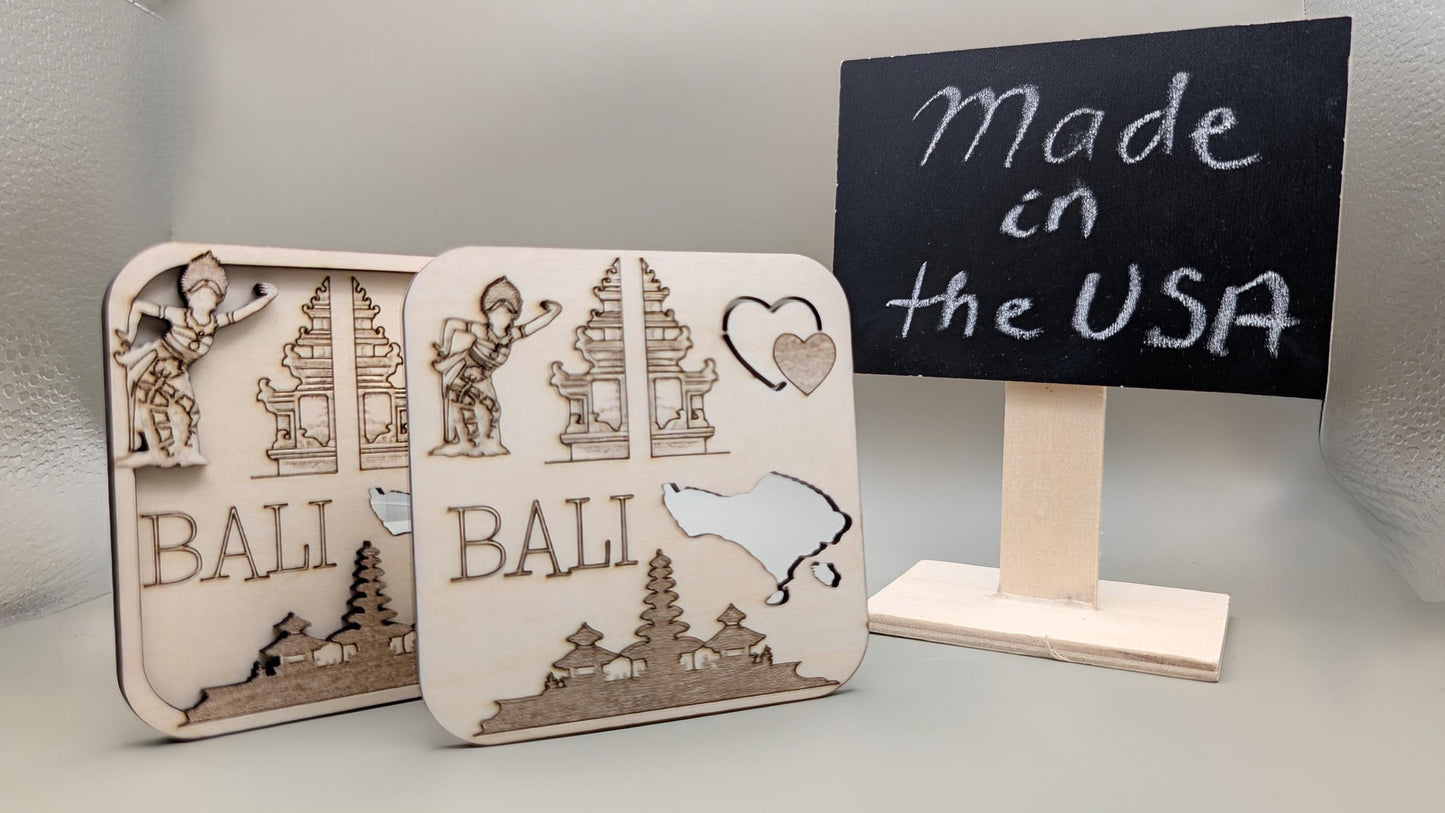 Bali Laser-Cut Wood Fridge Magnet – Unique, Thoughtful, and Memorable Travel Gift, Indonesia Souvenir, Birthday, Anniversary, Housewarming
